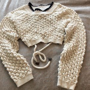 Zara cropped sweater with open back, size M